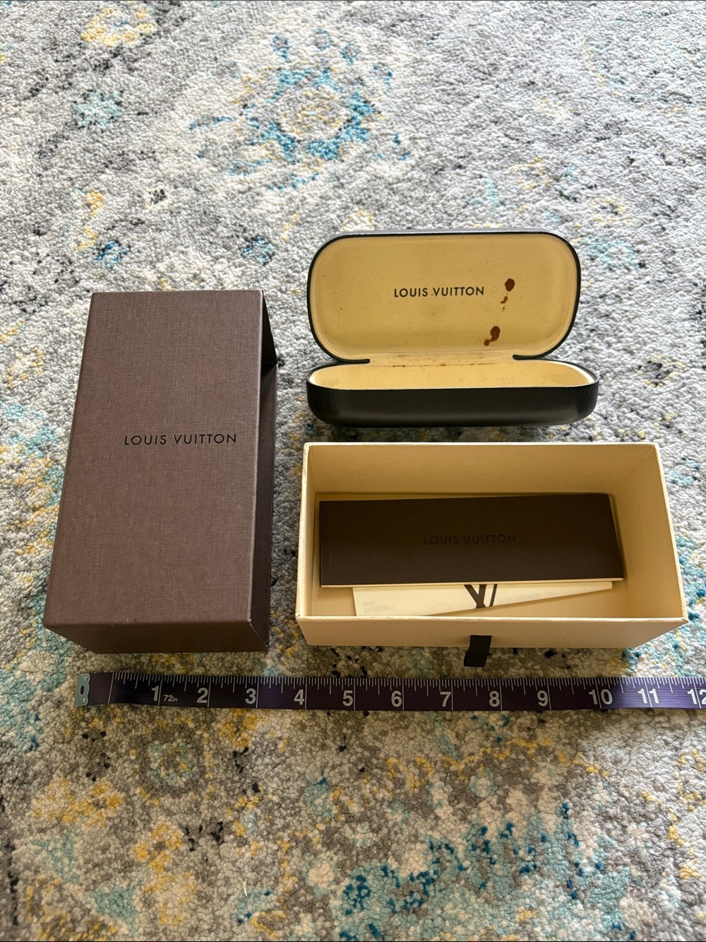 Louis Vuitton Eyewear Case in Black with Cream Interior